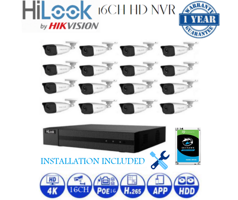 16CH IP NVR Bundle Package 4TB HDD - Installed