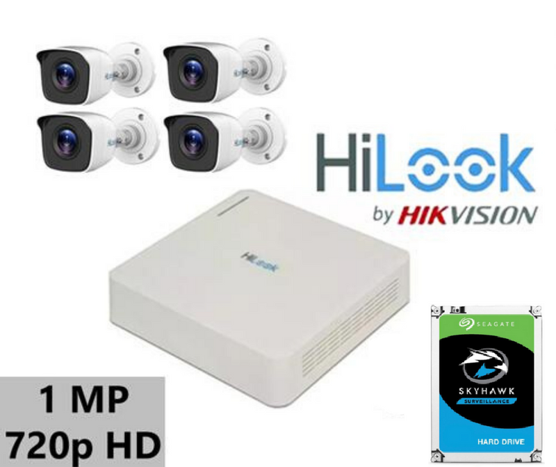 4CH HiLook Turbo 1MP DIY Kit with 1 TB HDD